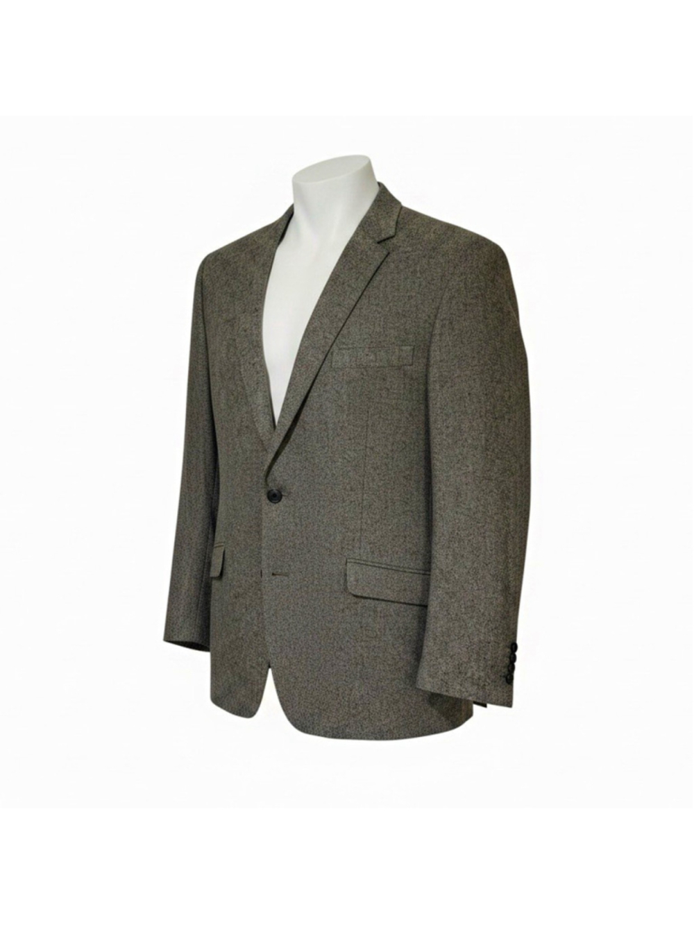 U.S. Polo Assn. Men’s Gray Tweed Wool Blend 2-Button Jacket 50L Elbow Pads